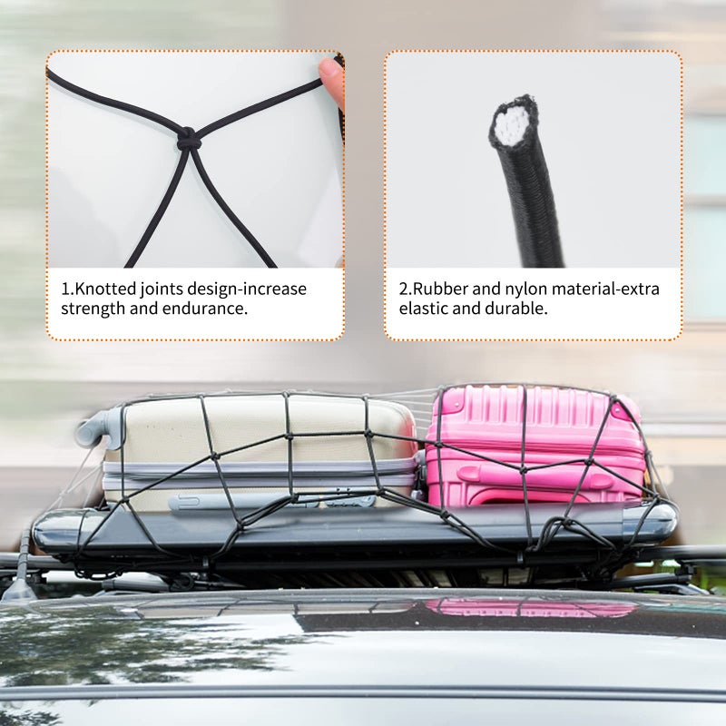 DEDC 4' x 6' Cargo Net for Pickup Truck Bed Stretches to 12' x 18',Universal Heavy Duty Truck Bed Cargo Net for Trailer 4â€x4â€ Latex Bungee Mesh Cargo Net for SUV/Trailer/Ford/Dodge RAM/Chevy/Toyota - Image 4